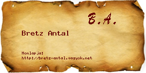 Bretz Antal névjegykártya